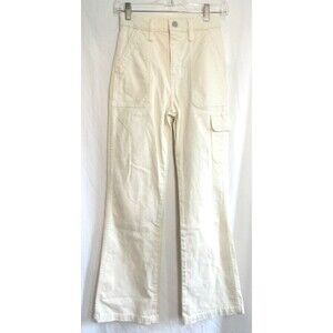 Hudson Ivory High Rise Faye Bootcut Cargo Jeans Size 25 EUC